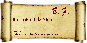 Barinka Fédra névjegykártya
